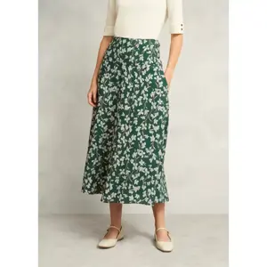Hobbs London Dark Green Floral Kiara Midi Skirt